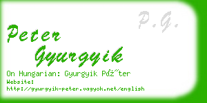 peter gyurgyik business card